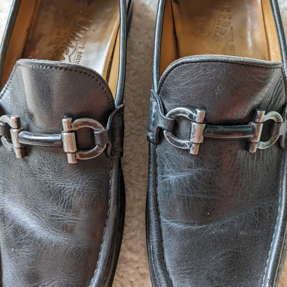 Ferragamo black loafers with bit, men\'s size 9 main image 6